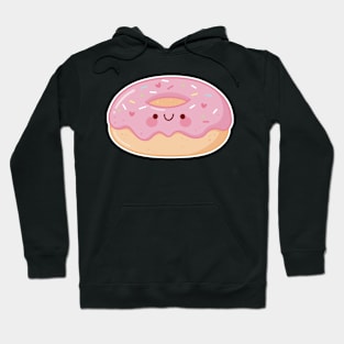 Cute Donut, Kawaii Pink Donut, Kawaii Sweet Sticker Hoodie